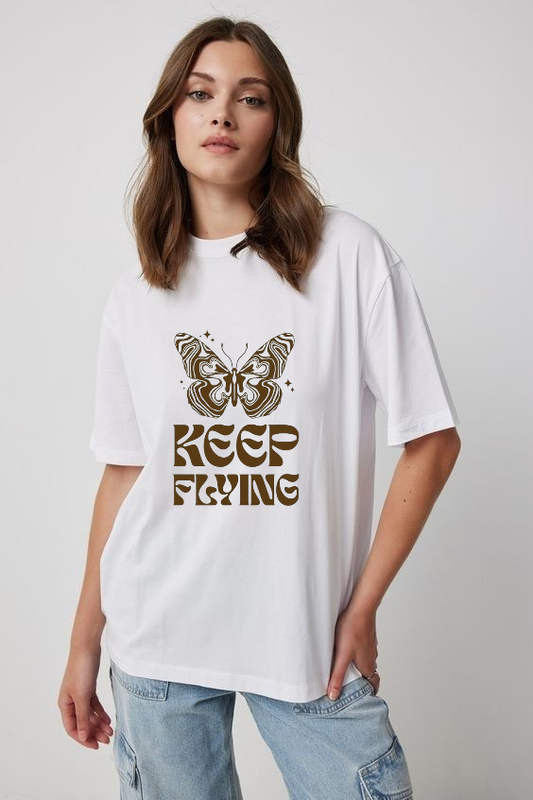 "Keep Flying" Oversized Graphic T-Shirt