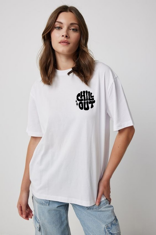 "Chill Out" Minimalist Oversized Tee.