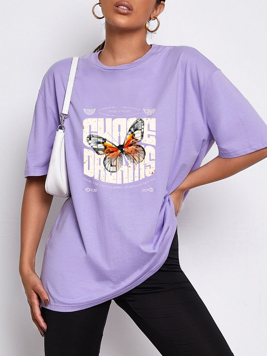 "Dream Chaser" Lavender Oversized T-Shirt